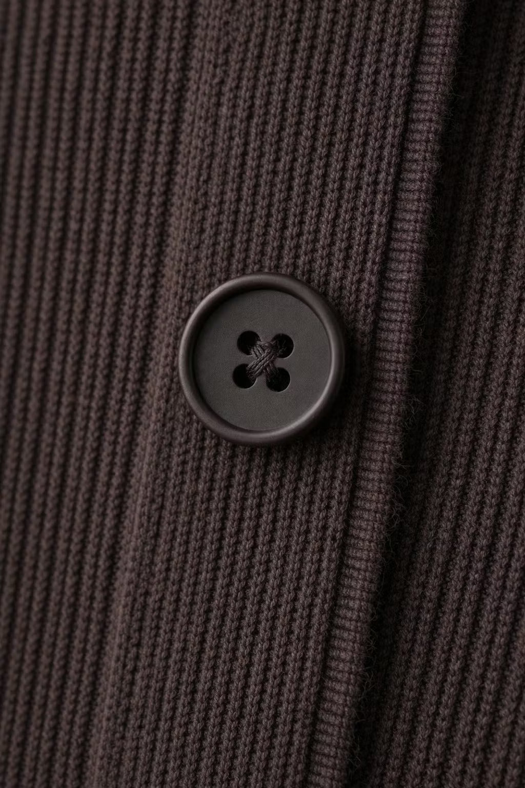Rib Knit Button-Front Cardigan Jacket