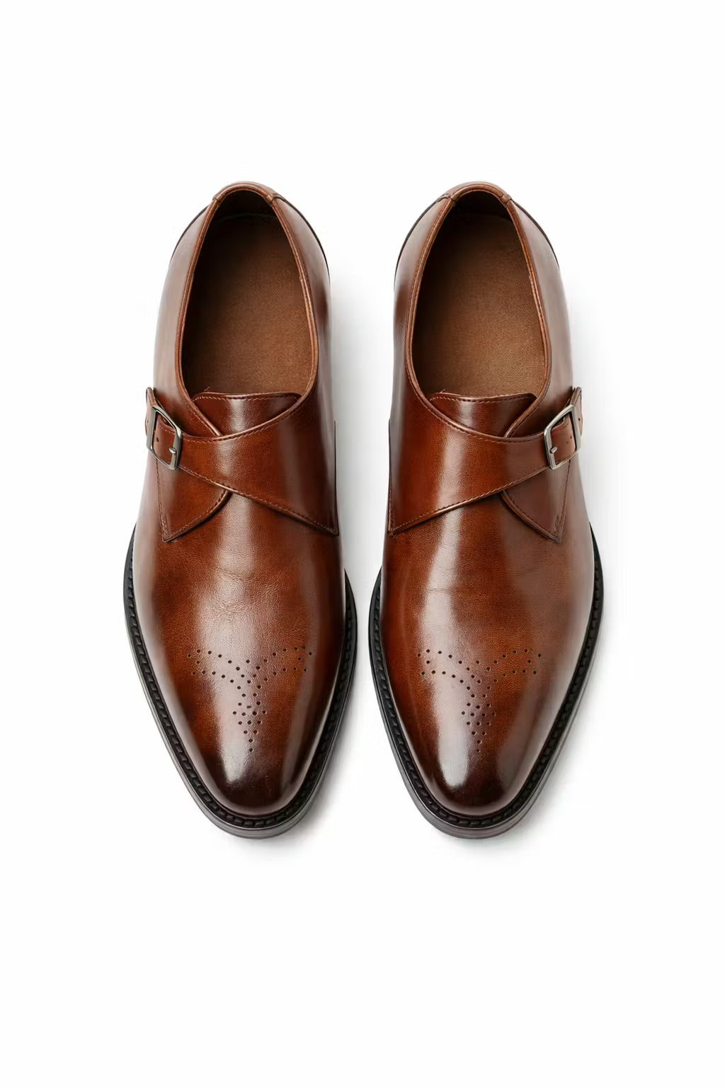 Monk Strap Perforated Dress Shoes