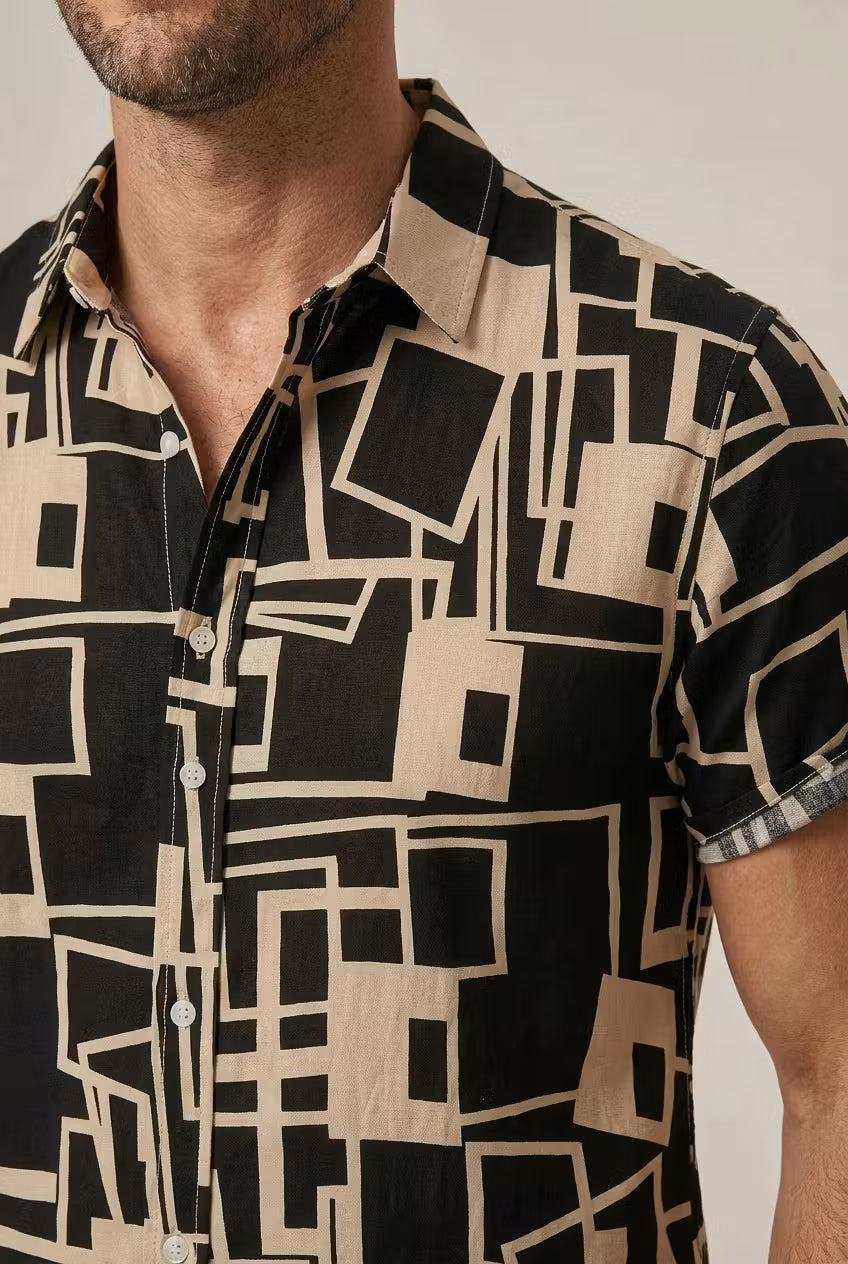 Monarch Geometric Camp Shirt