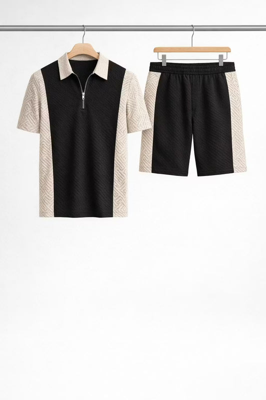 The Riviera Panel Knit Short Set