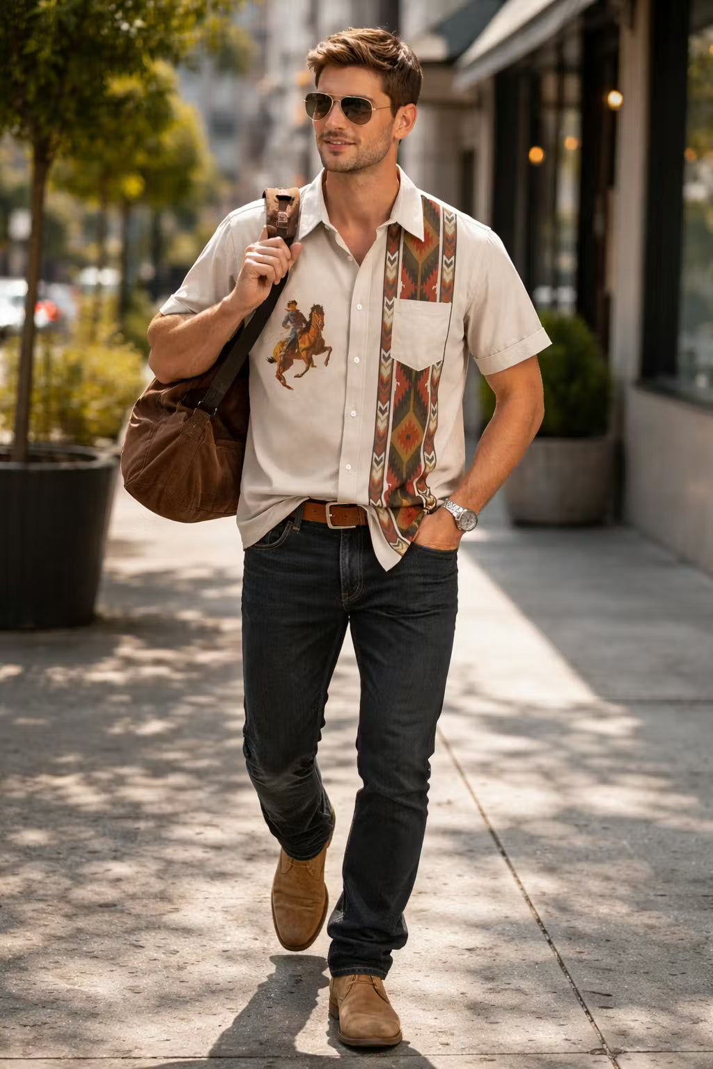 Frontier Mosaic Woven Graphic Shirt