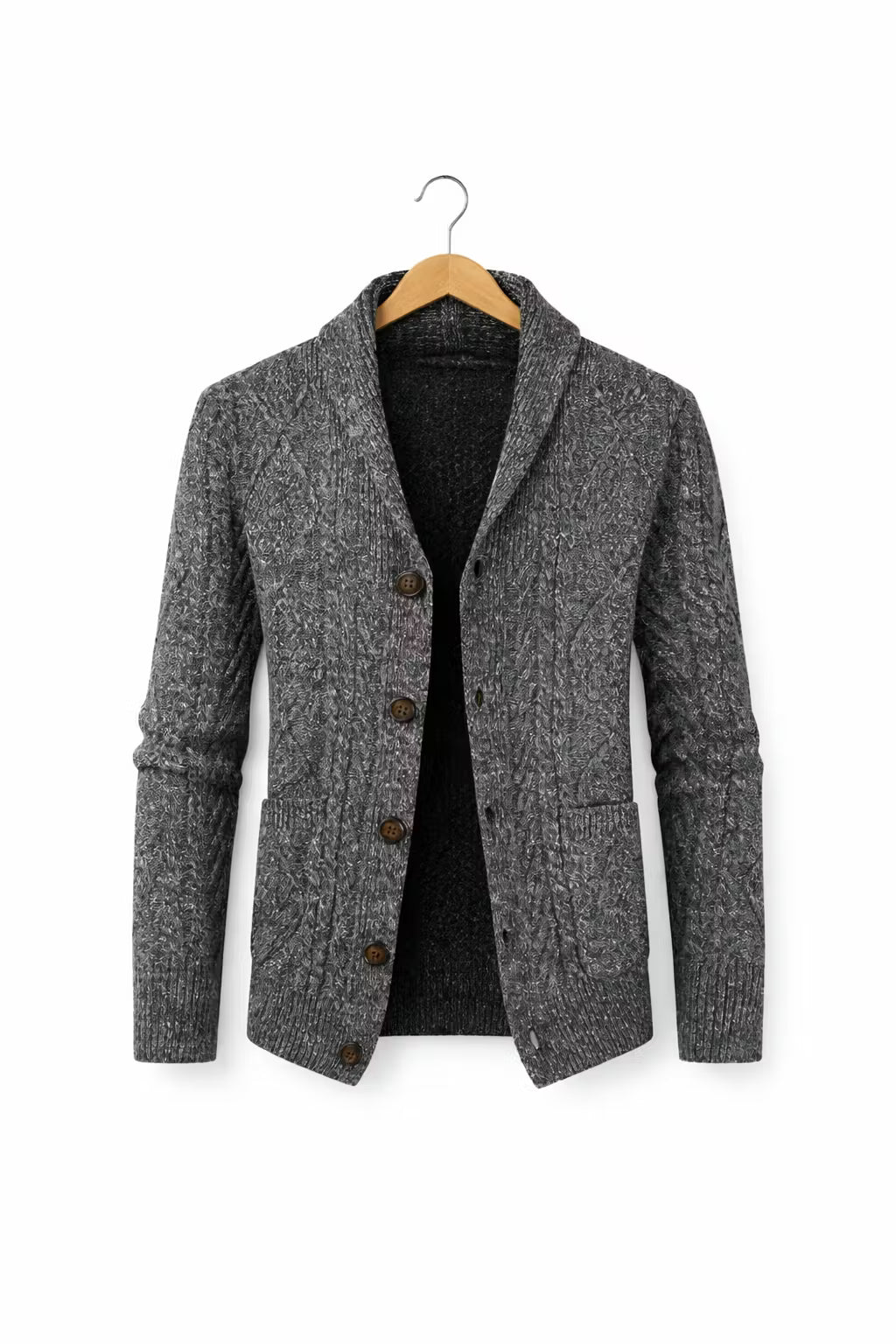 Cable Knit Button Front Cardigan Sweater