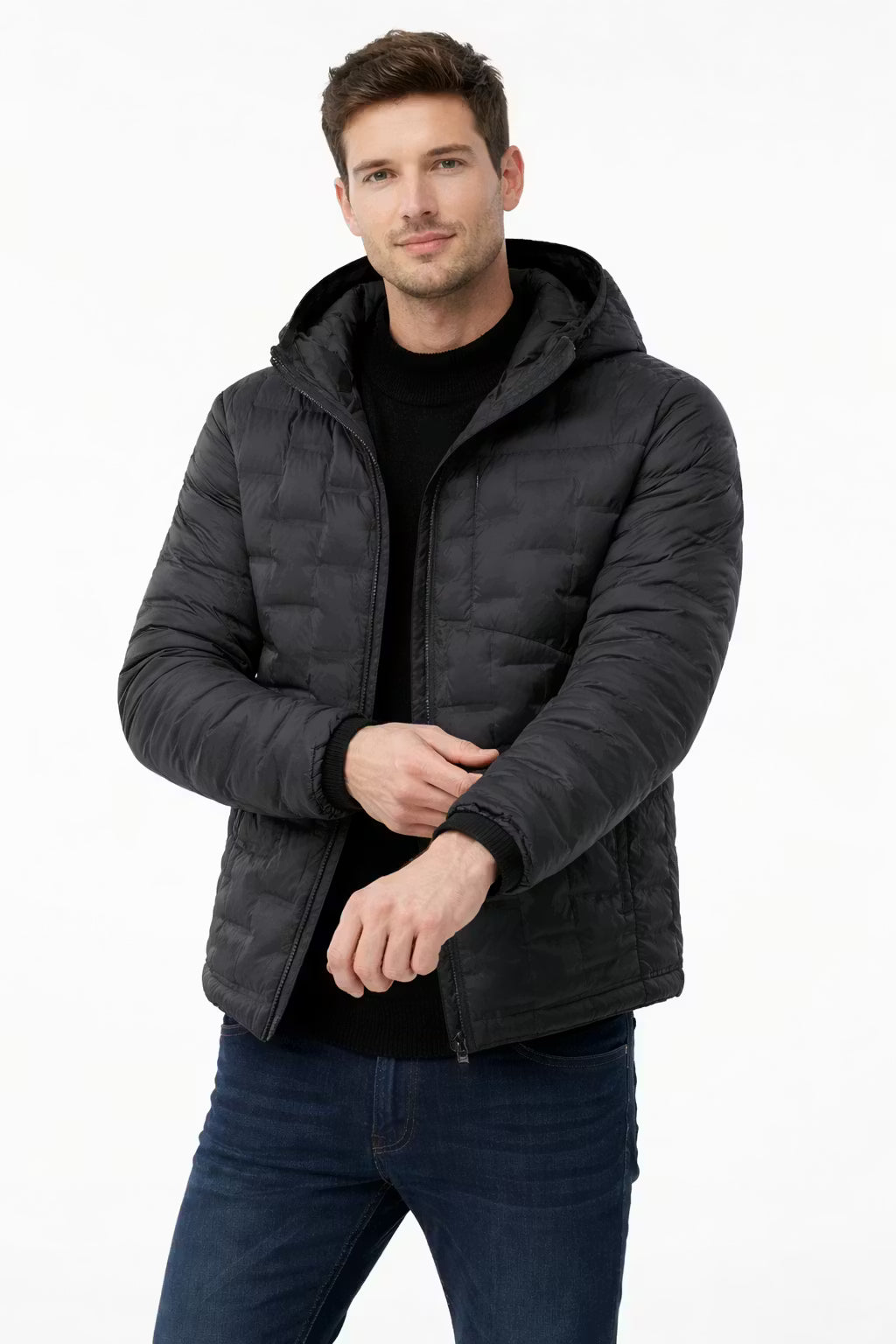 Midnight Alpine Quilted Hooded Jacket