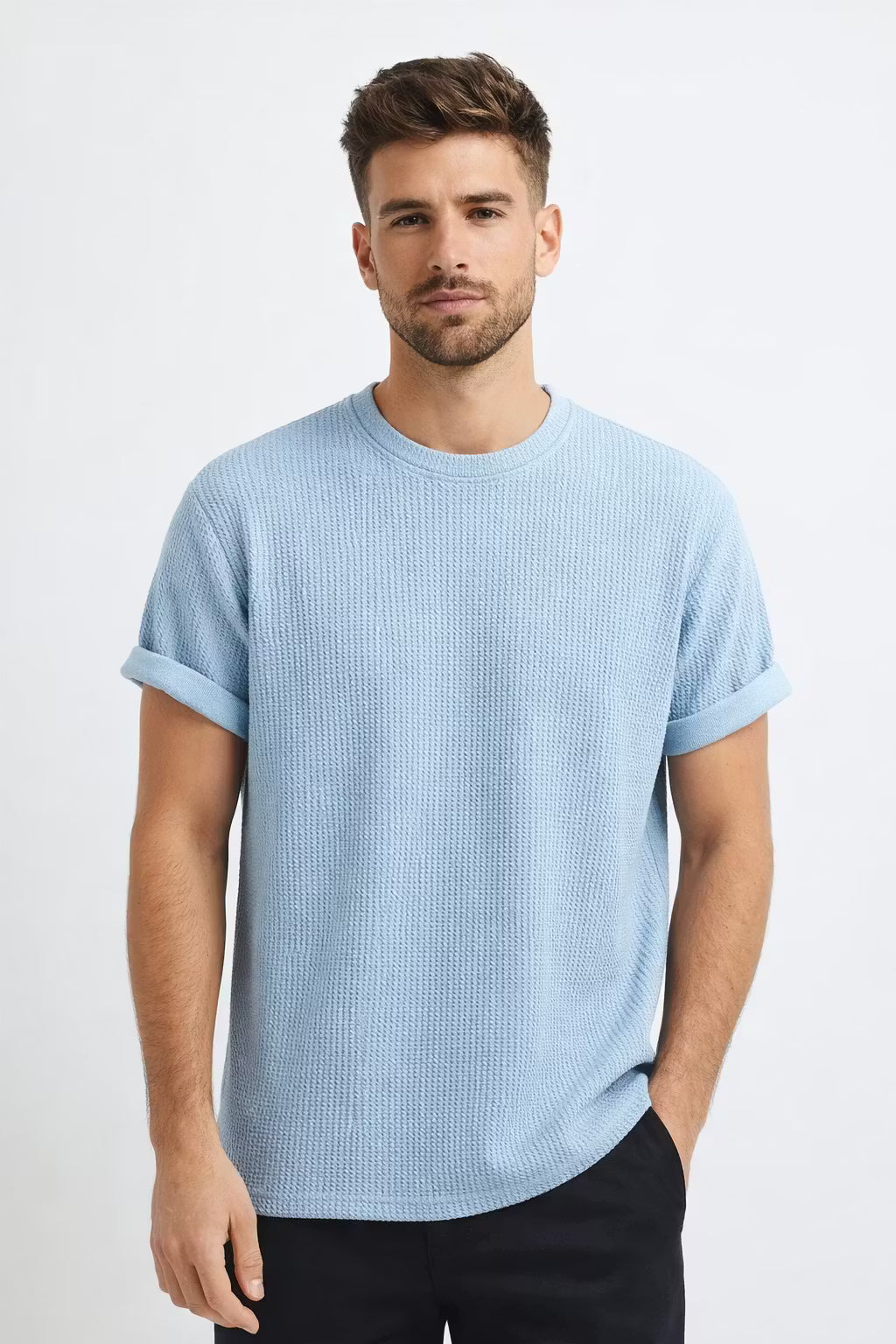 Textured Knit Crewneck Tee