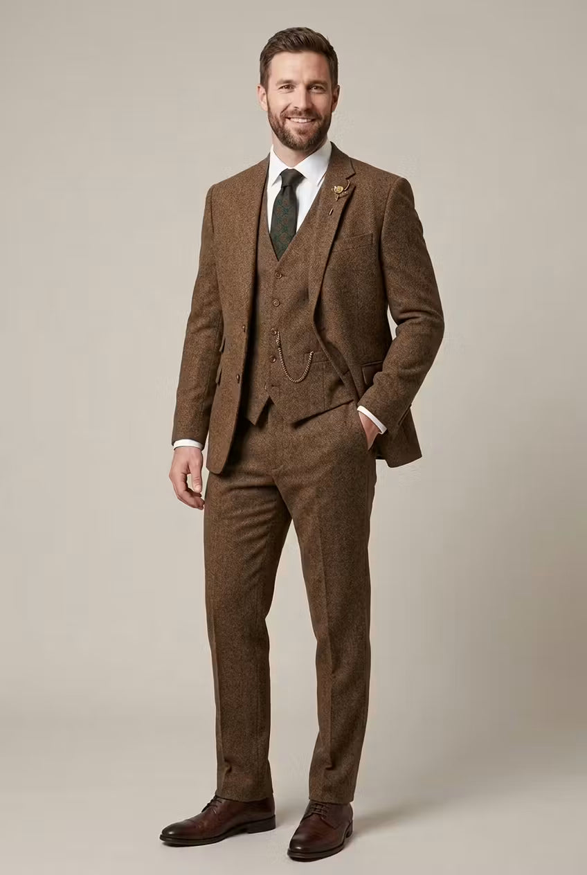 Ashford Three-Piece Textured Suit Set