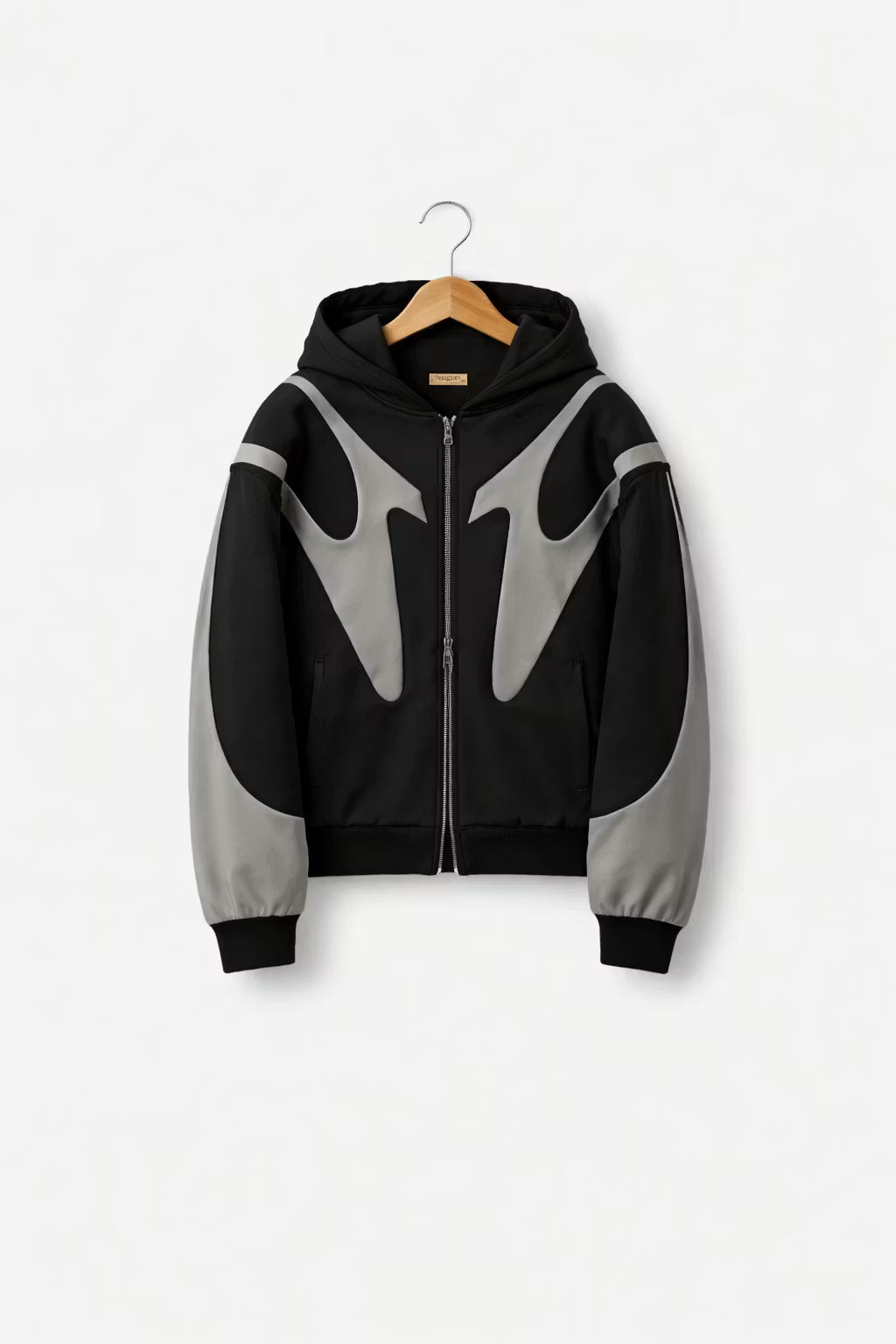 Contrast Panel Streetwear Zip Hoodie