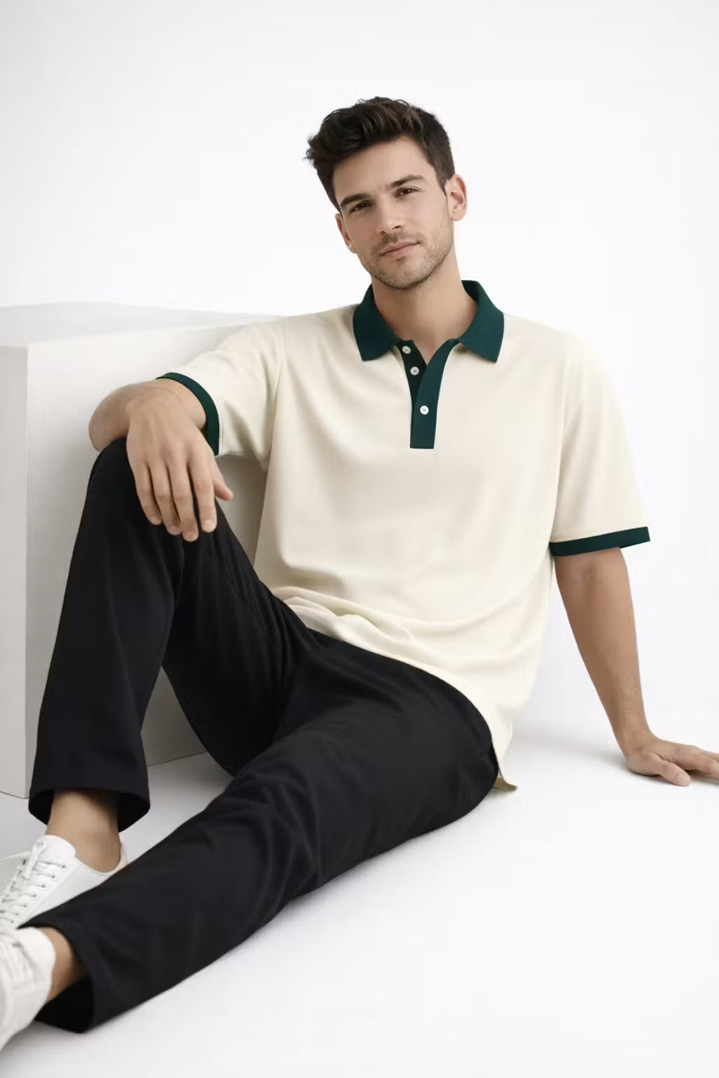 Harajuku Contrast Polo Shirt