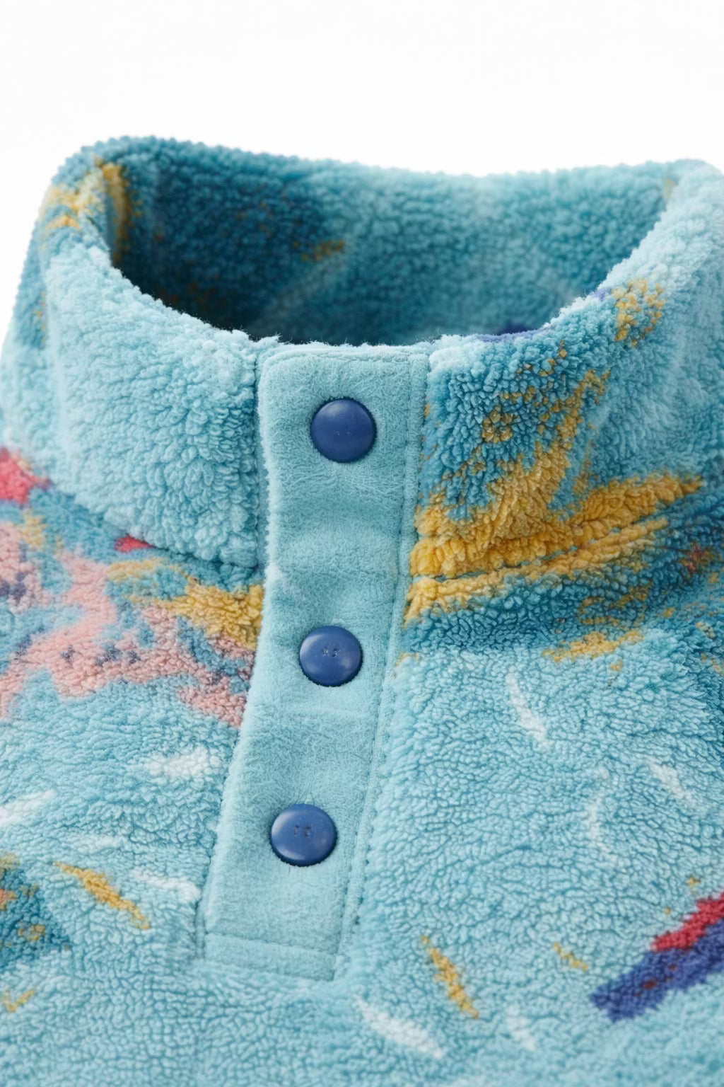 Abstract Fleece Pullover Jacket