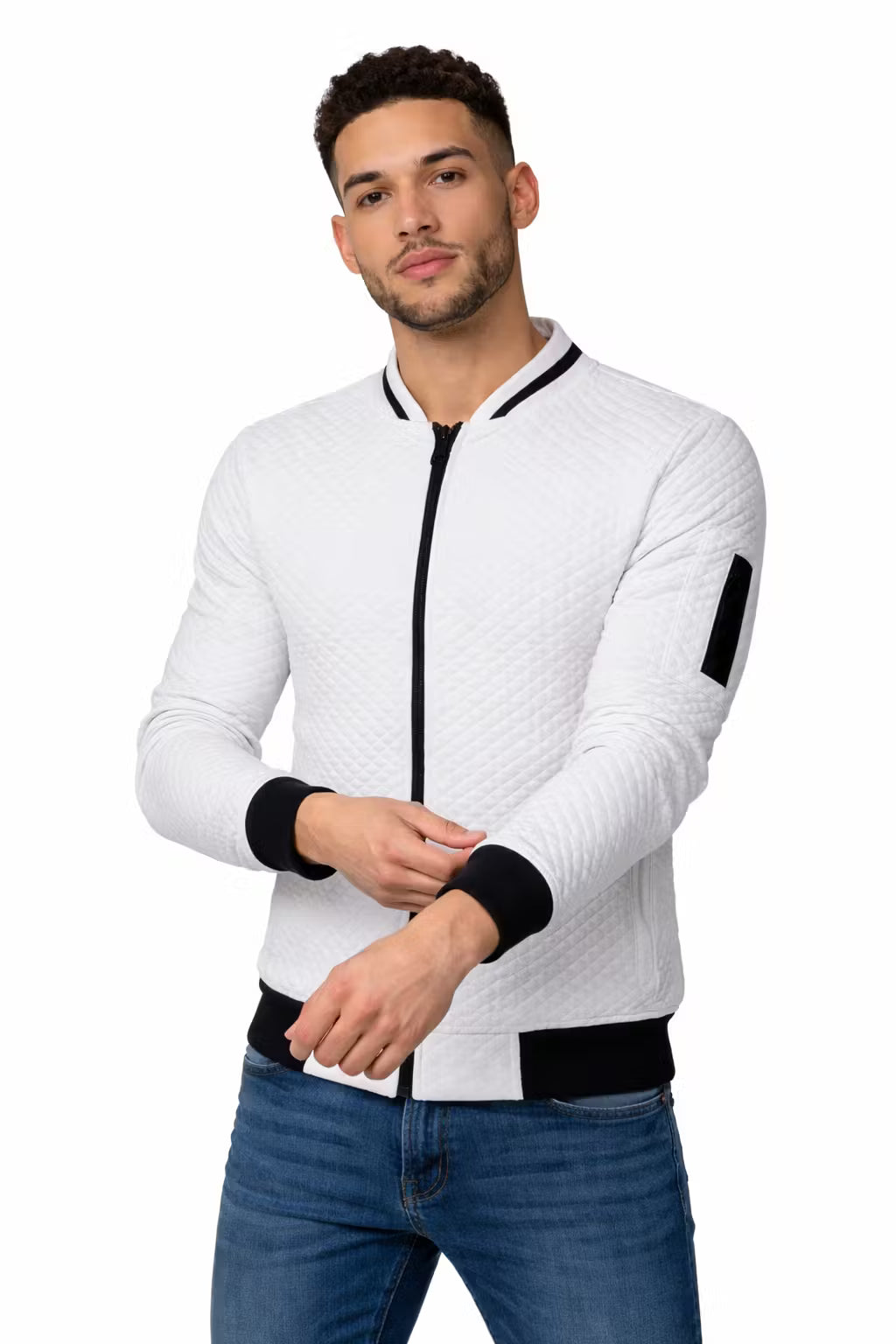 Men’s Textured Quilted Zip Jacket