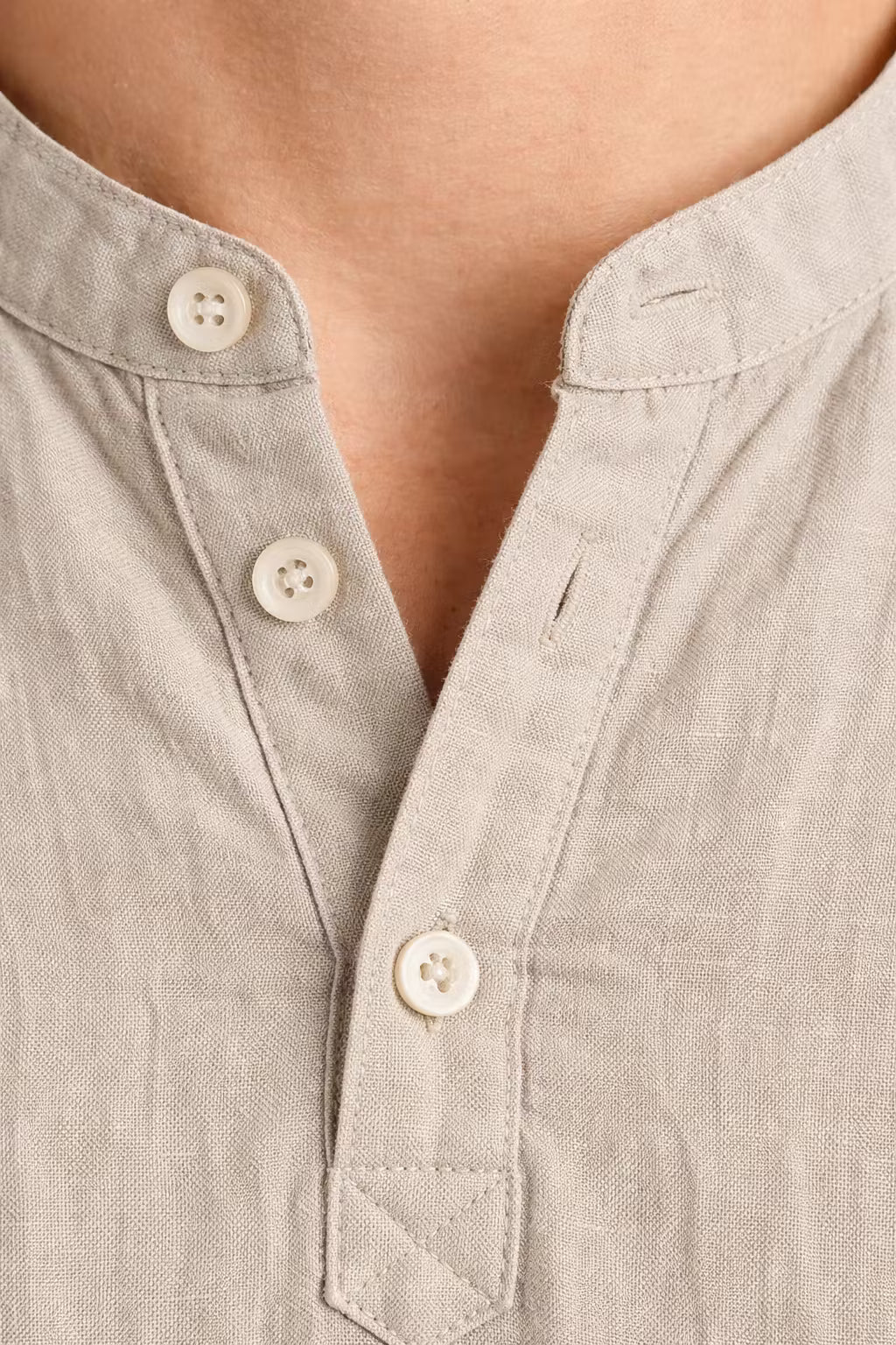 Men’s Linen Home Lounge Henley Shirt