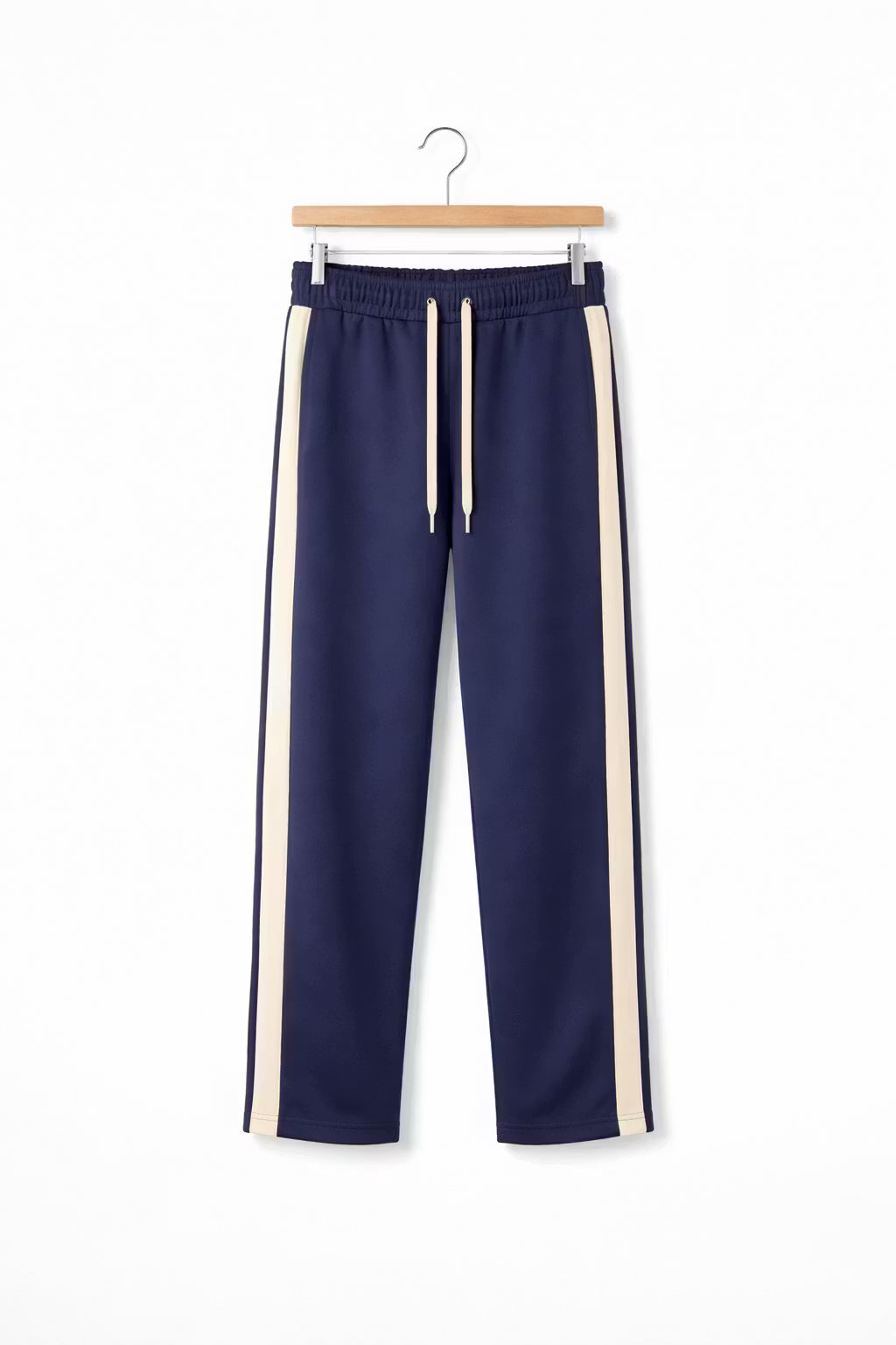 Side Stripe Wide-Leg Drawstring Trousers