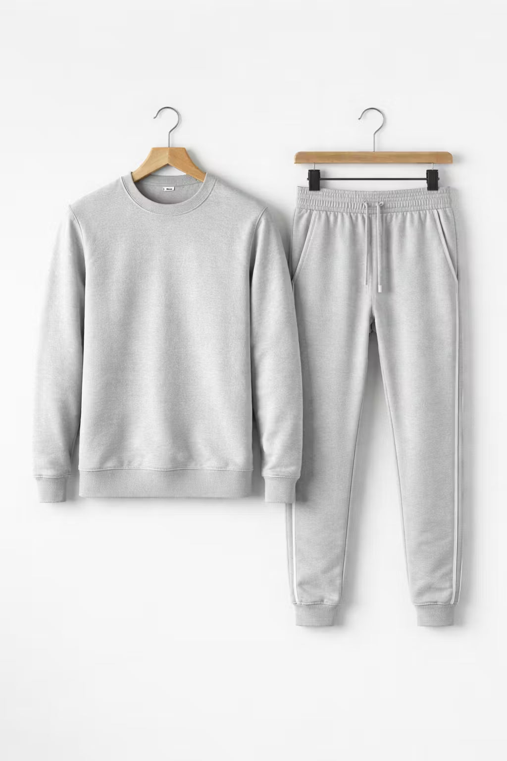 Structured Knit Crewneck and Jogger Trousers Set