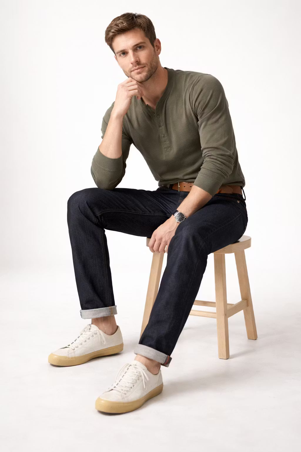 Raw Indigo Slim Straight Denim Pant
