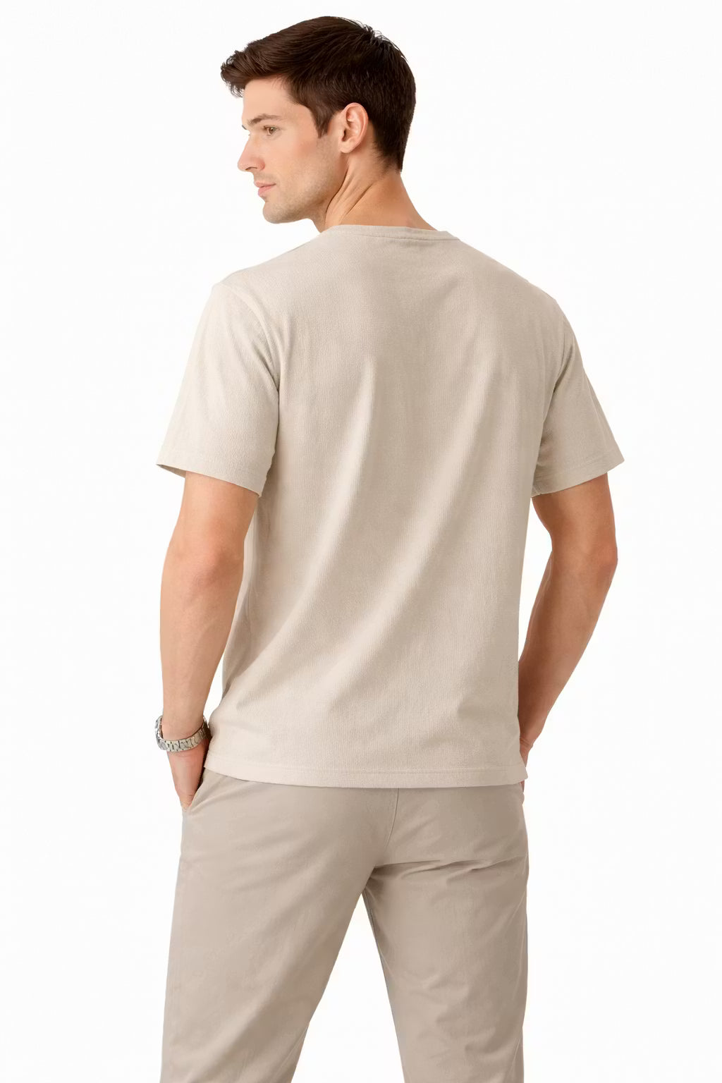 Men’s Cotton Home Short Sleeve Henley Shirt