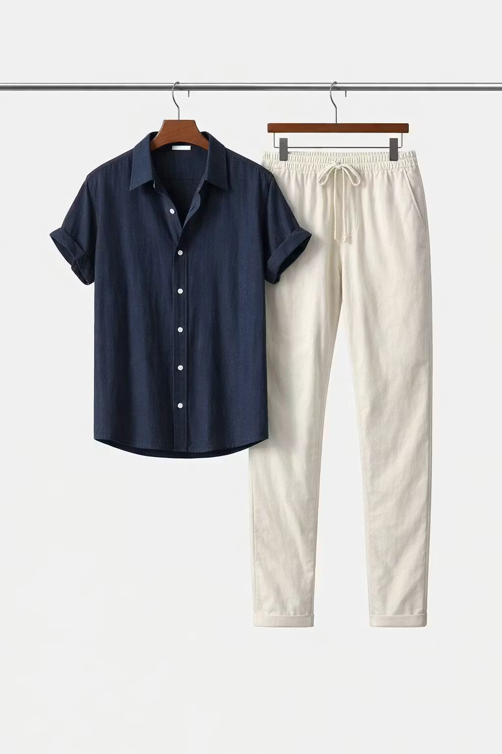 Relaxed Two-Piece Button Shirt Set