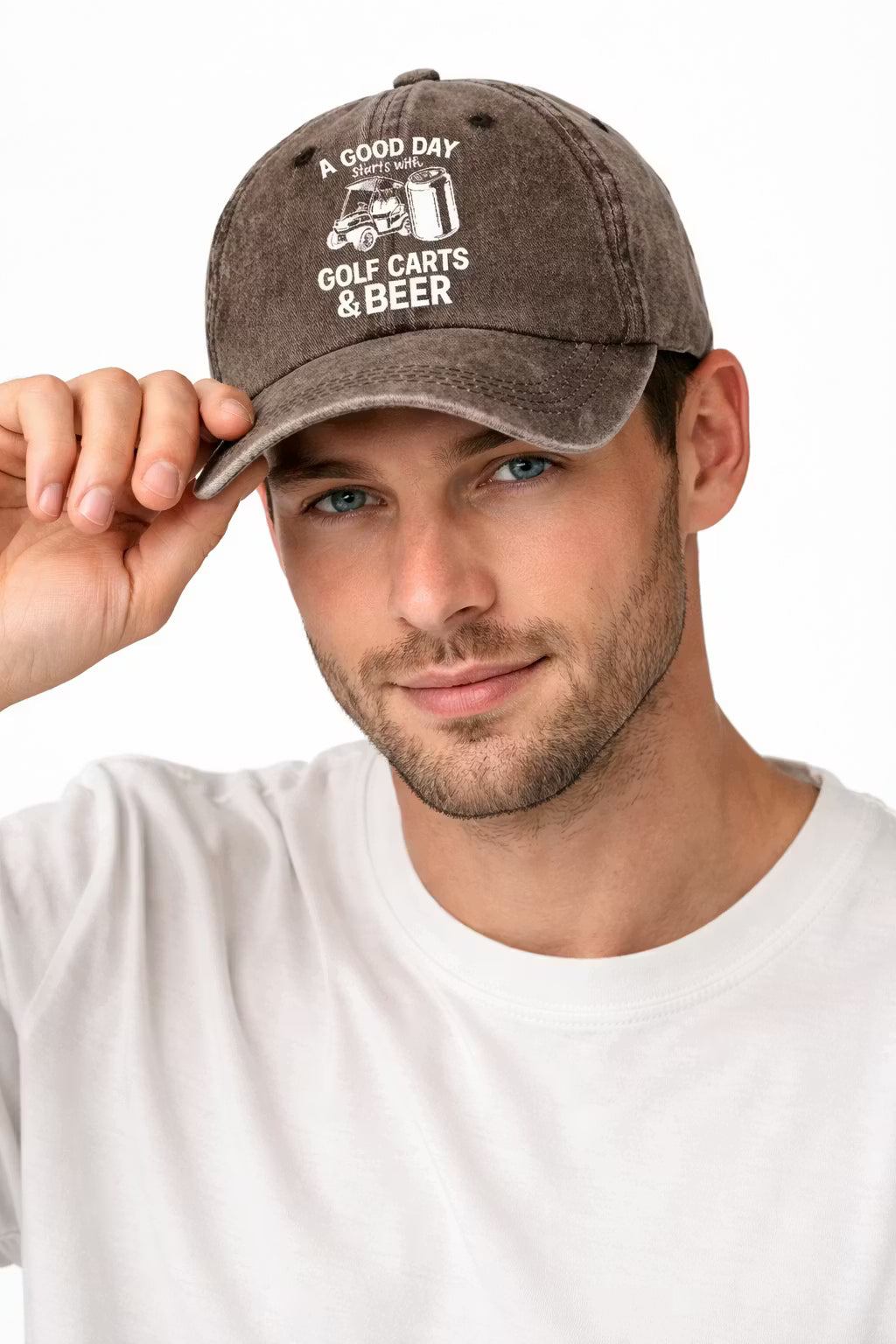 Fairway Social Embroidered Denim Cap