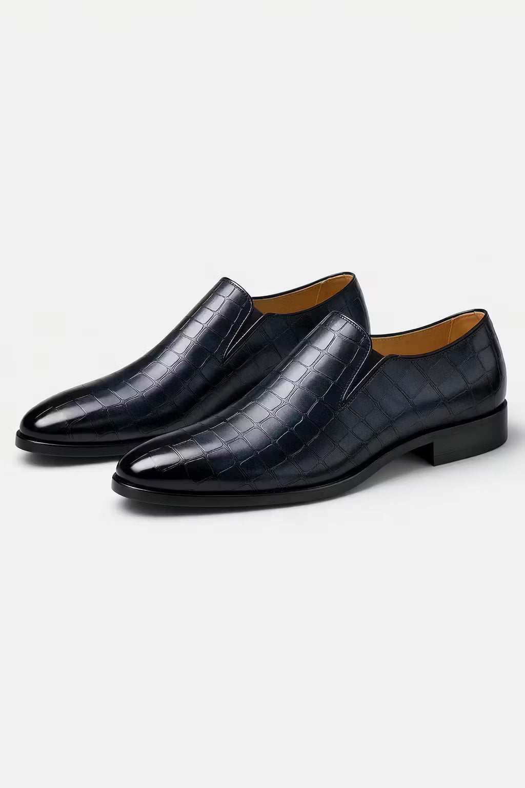Croc Embossed Slip-On Dress Shoes