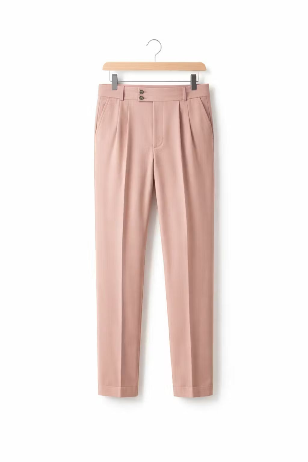 High-Waist Pleated Tailored Trousers