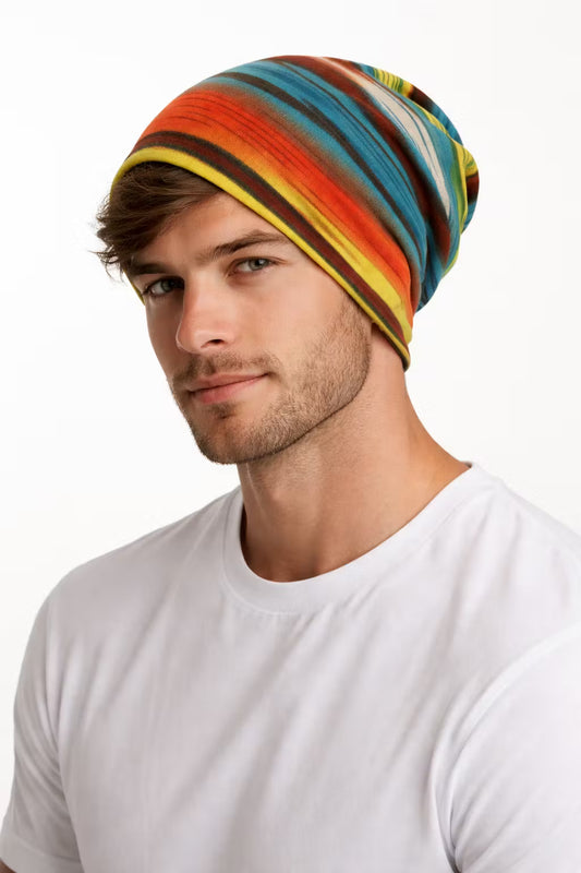 Coastal Stripe Knit Beanie