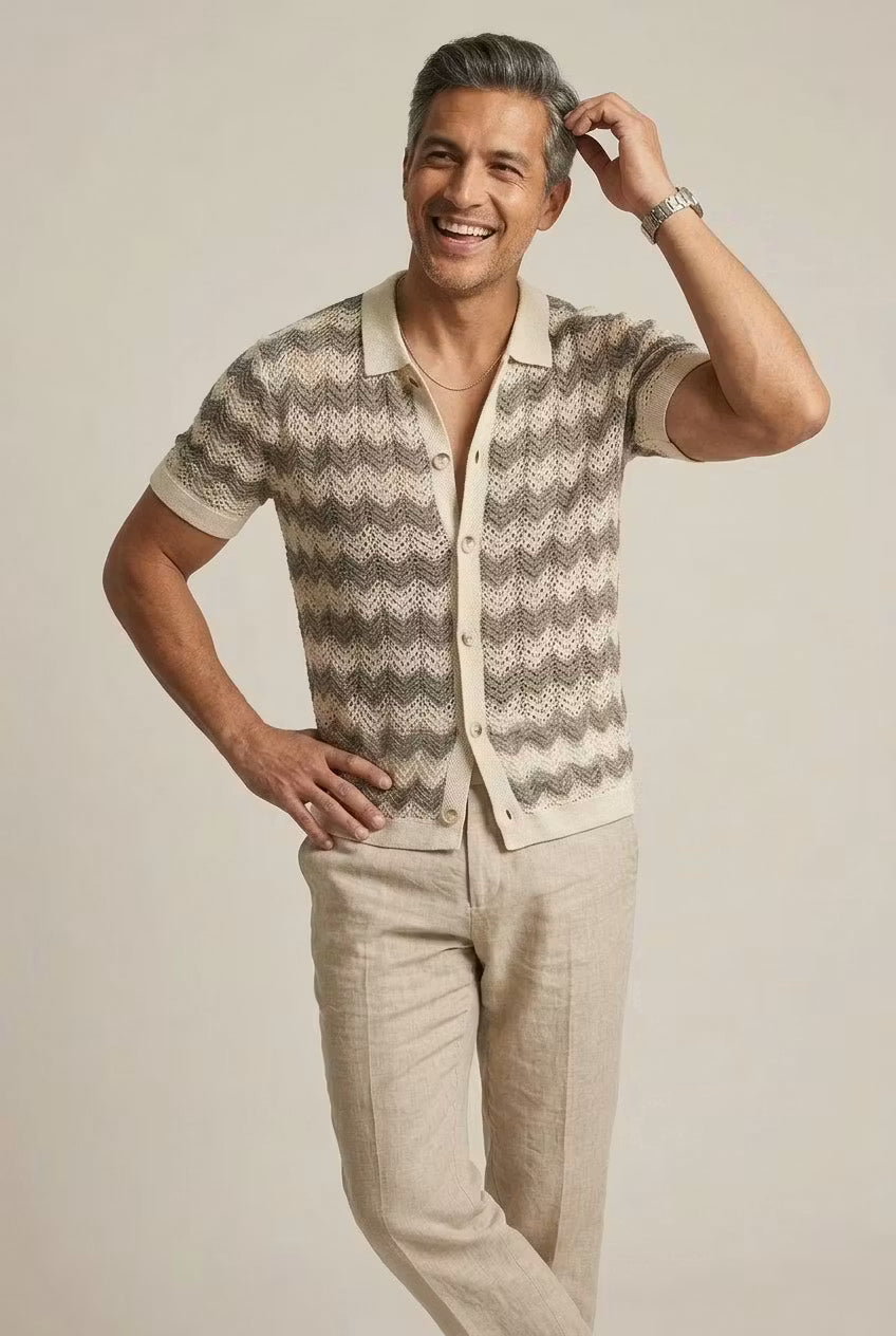 The Belmont Wave Knit Polo
