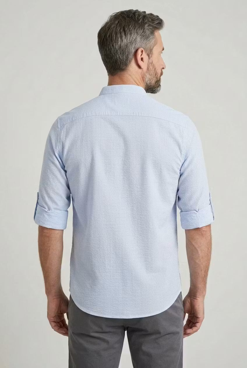 Marlow Textured Stand Collar Shirt