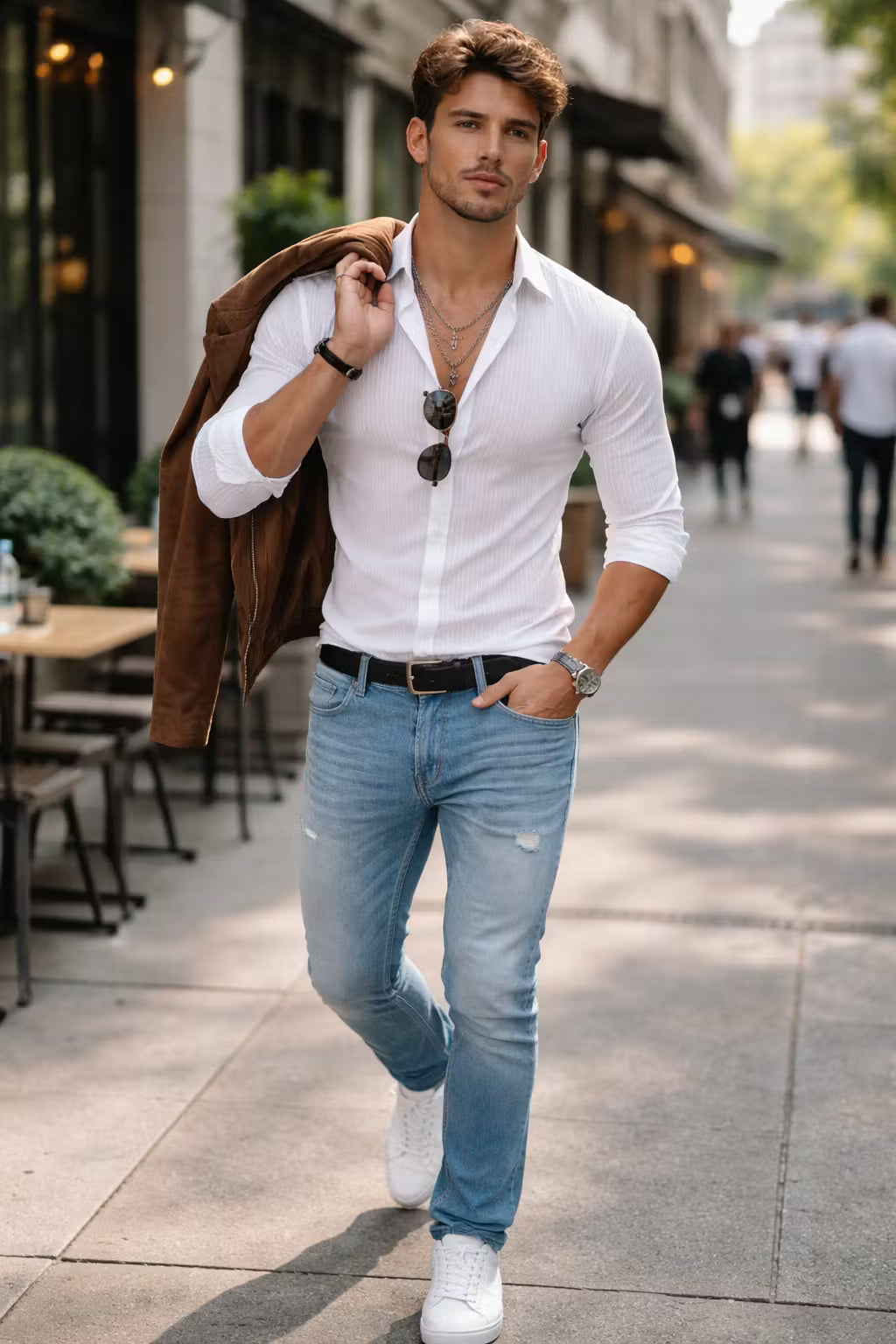 Textured Rib Dress Button Shirt