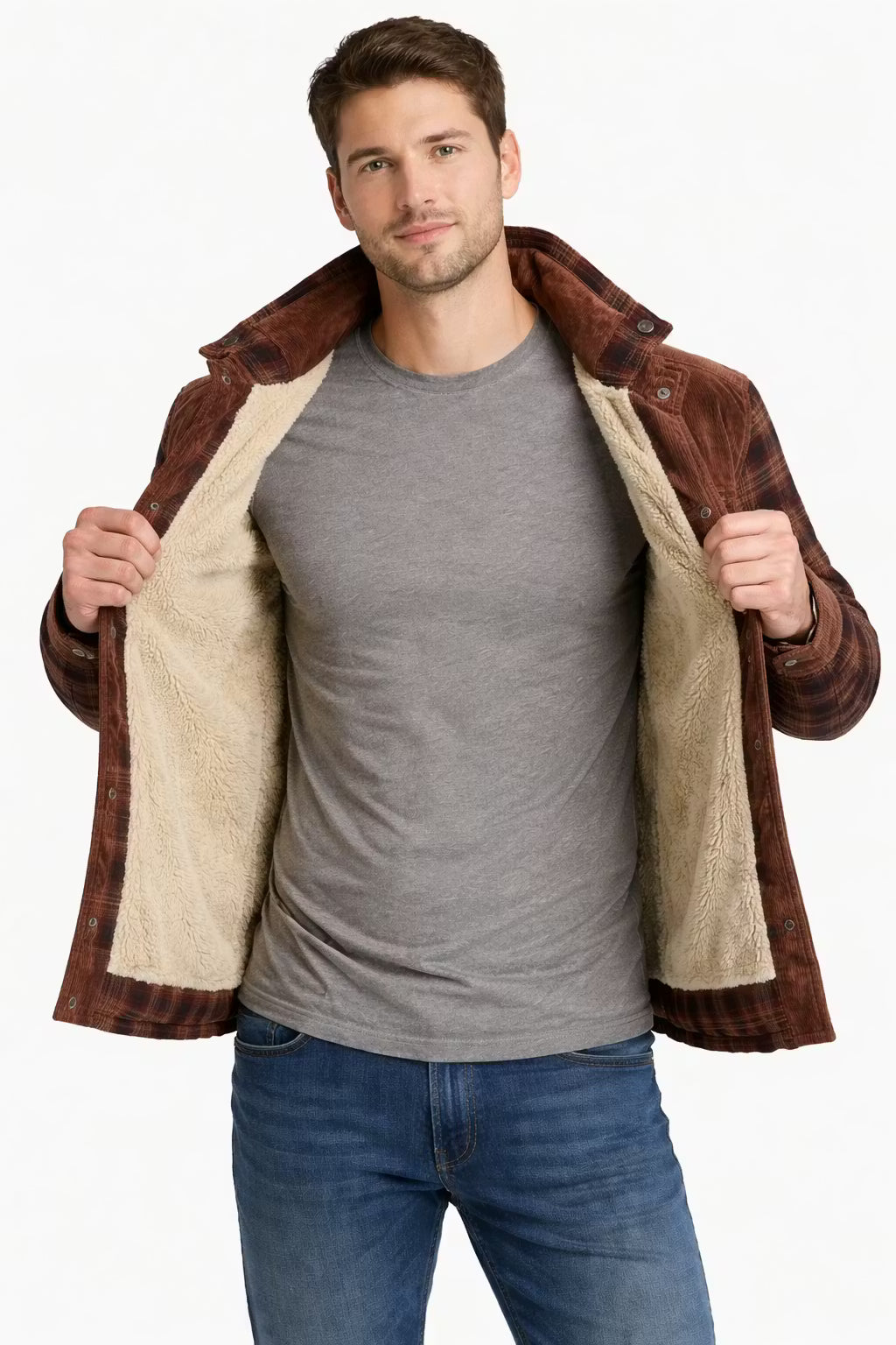 Men’s Plaid Button Jacket