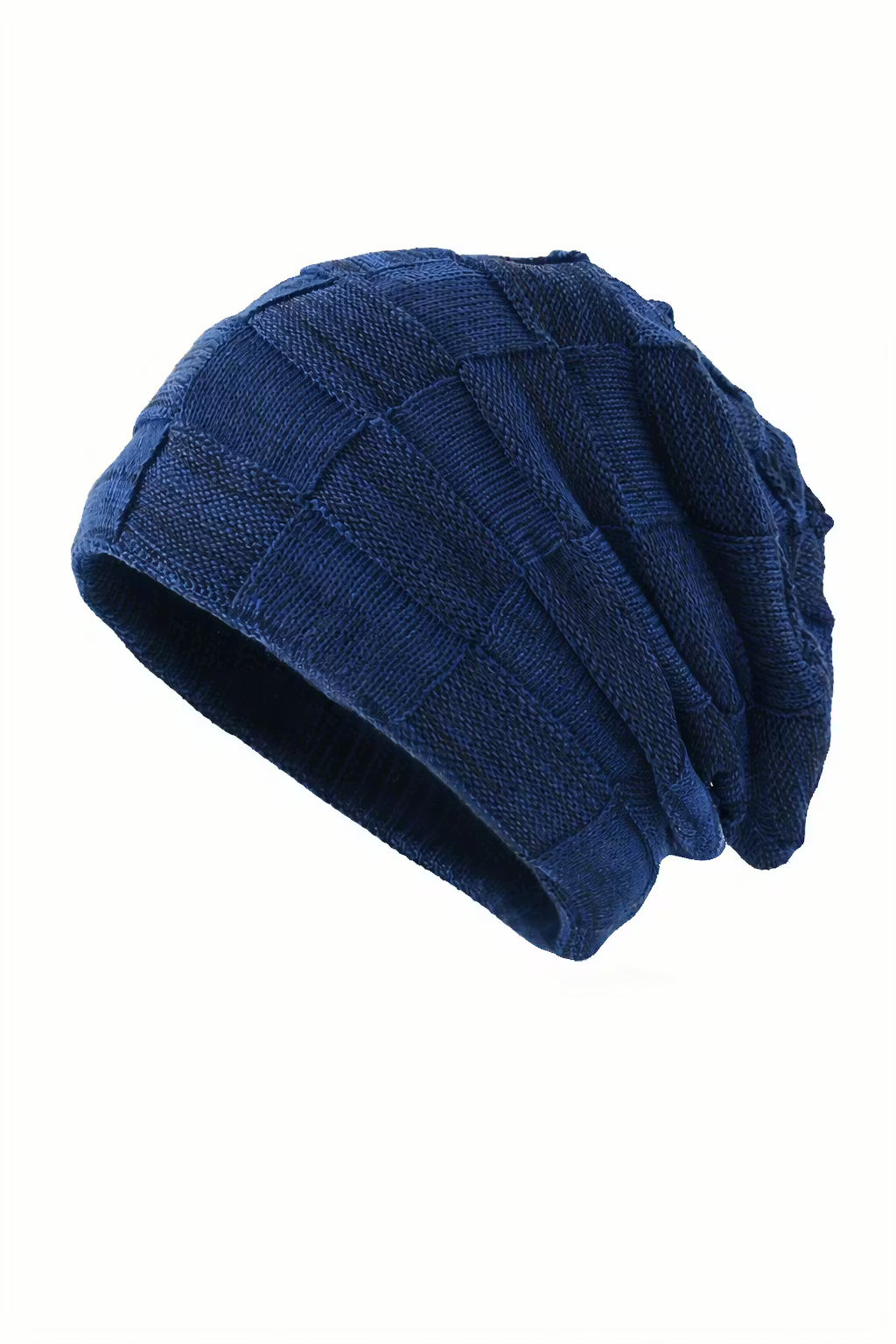 Grid Slouch Knit Beanie