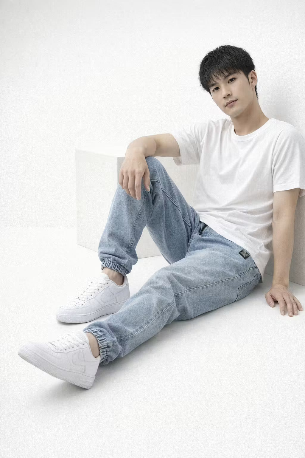 Denim Drawstring Jogger Pants