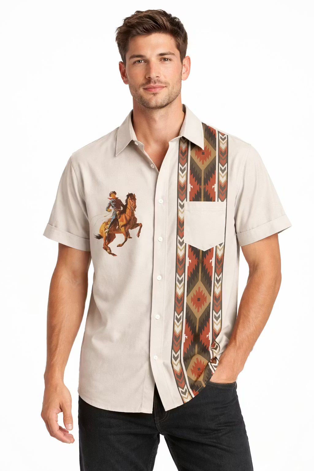 Frontier Mosaic Woven Graphic Shirt