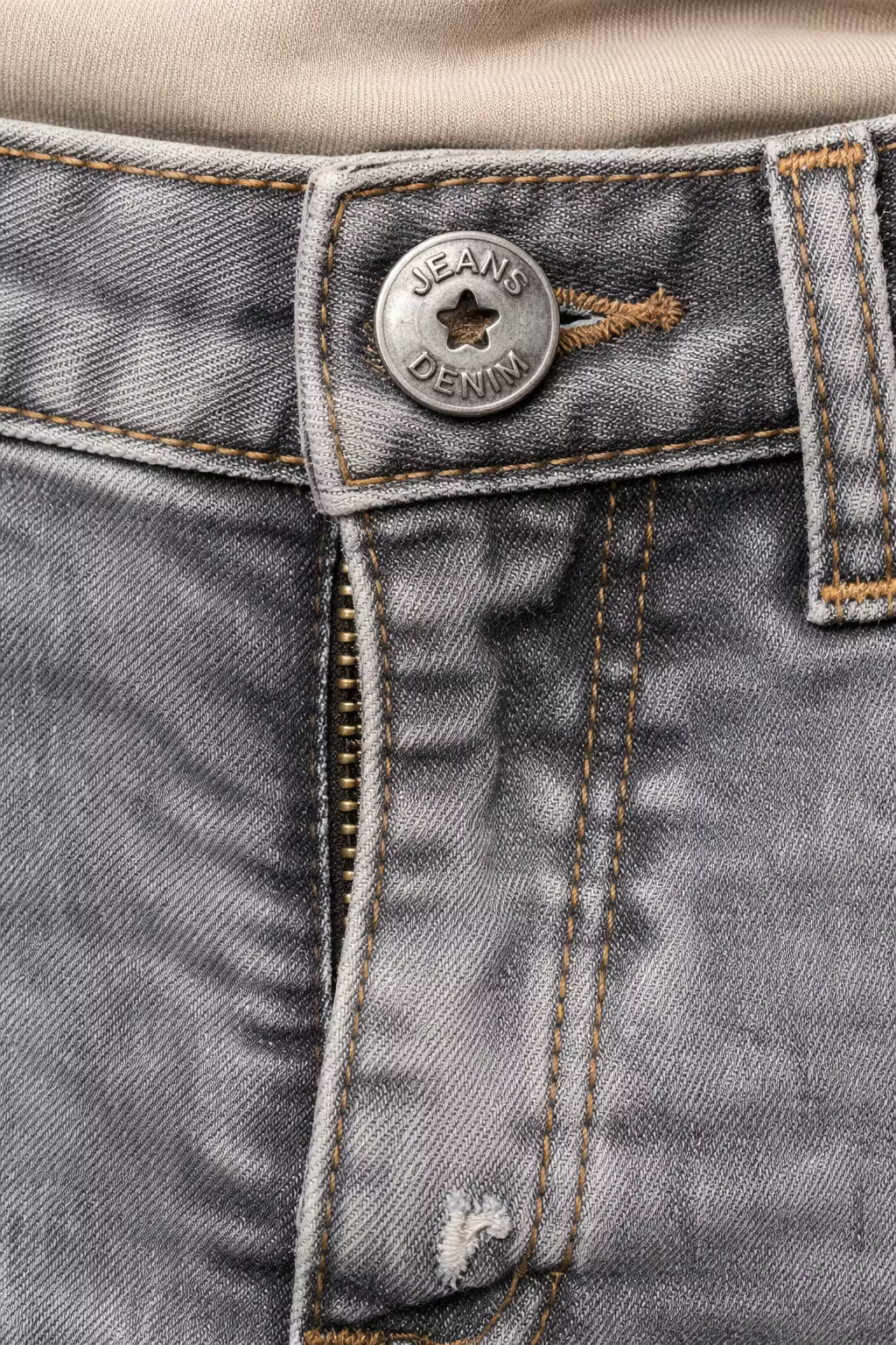 Grey Distressed Patch Jeans