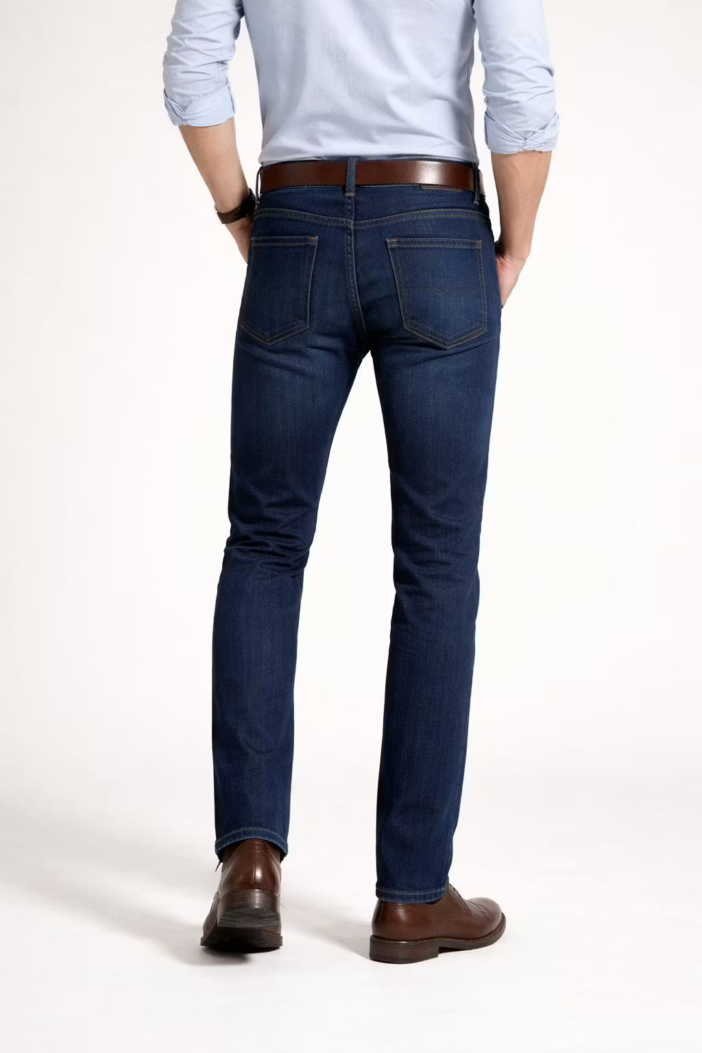 Men’s Dark Blue Straight Fit Trousers