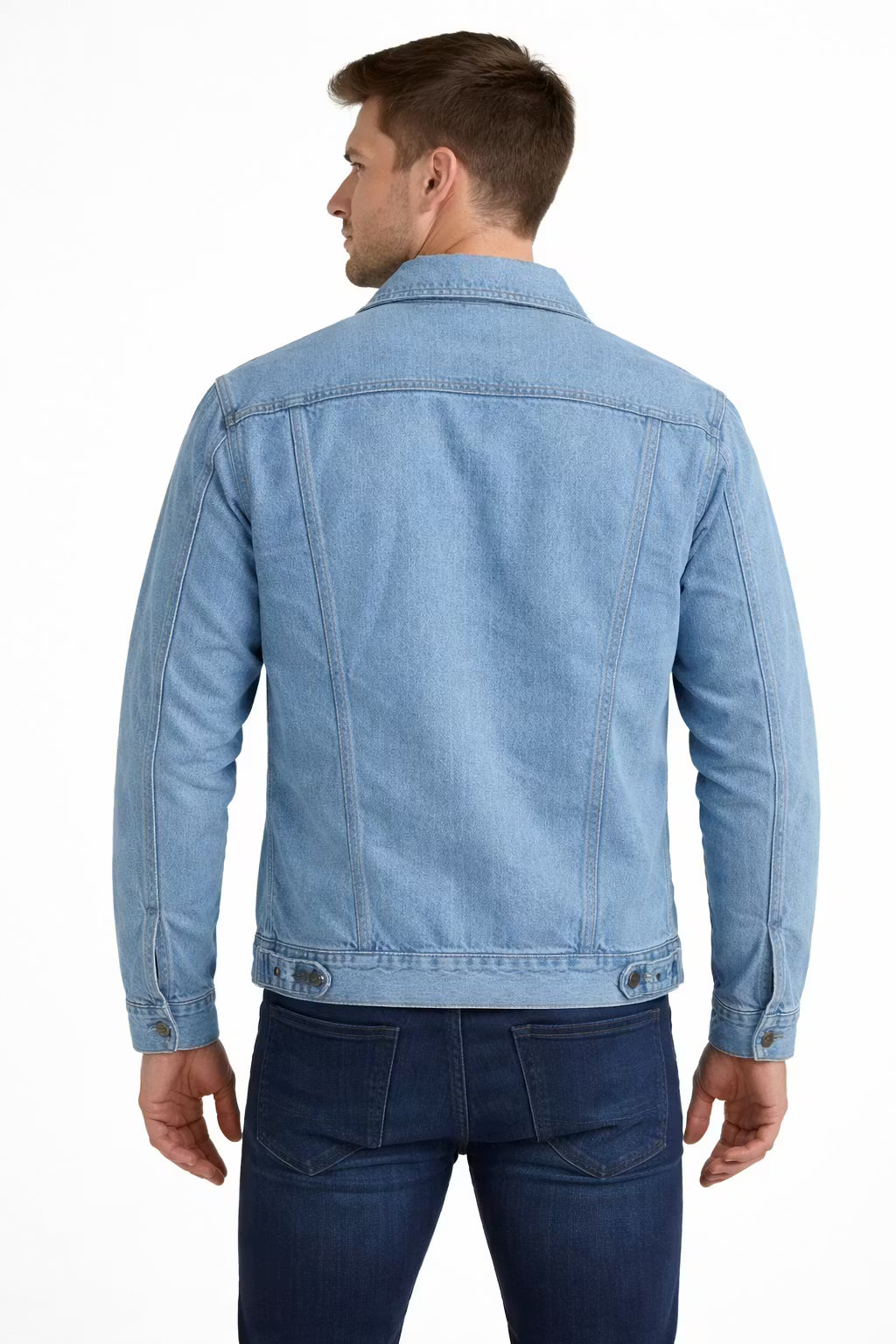 Men’s Button Front Lined Denim Jacket for Outdoor Wear