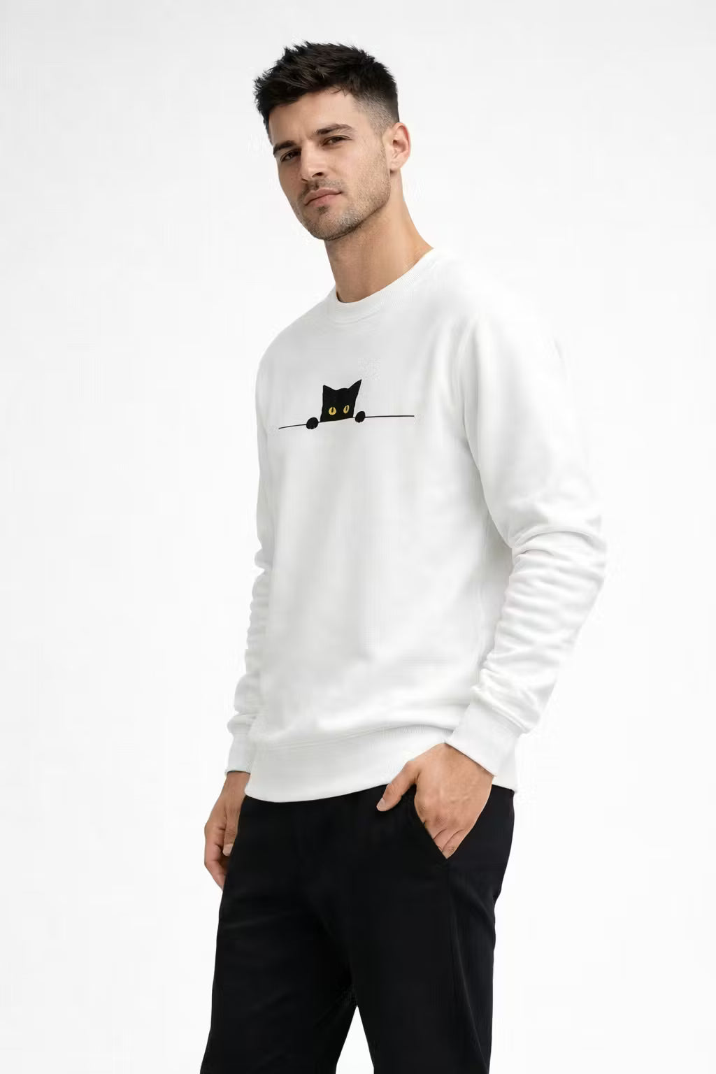 Midnight Cat Graphic Sweater