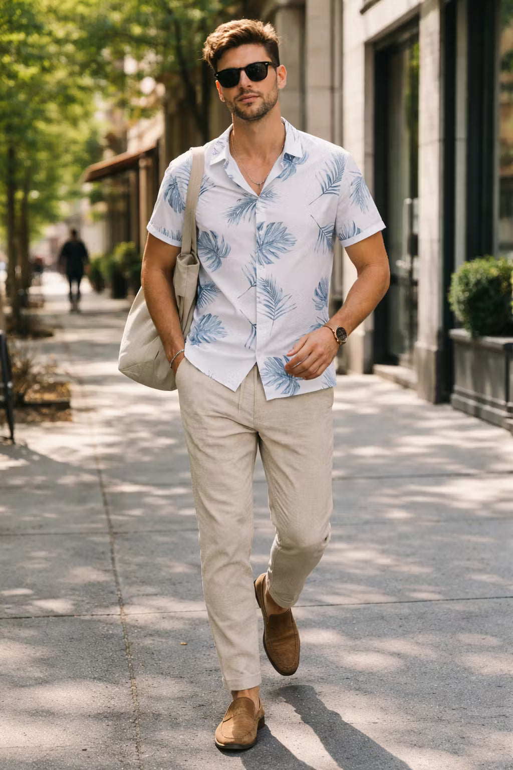 Palm Print Resort Shirt