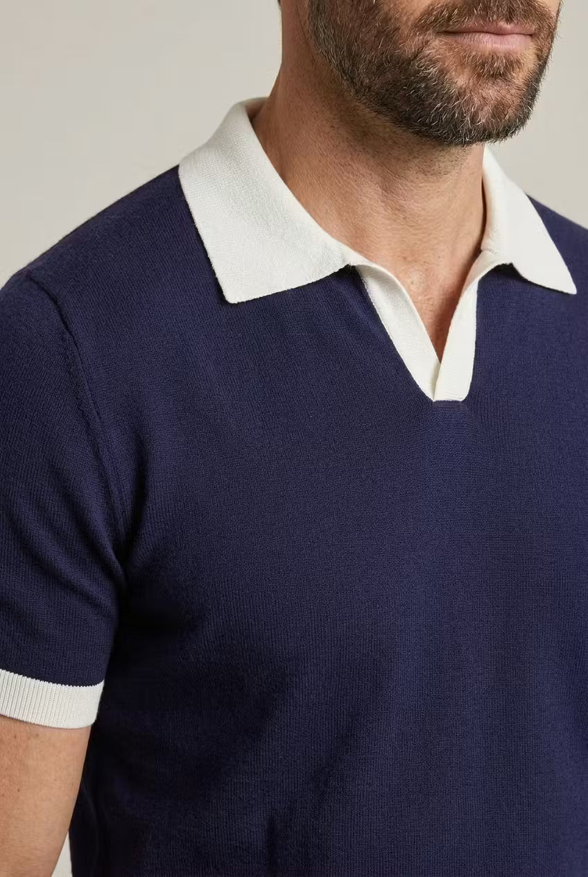 Langford Contrast Knit Polo