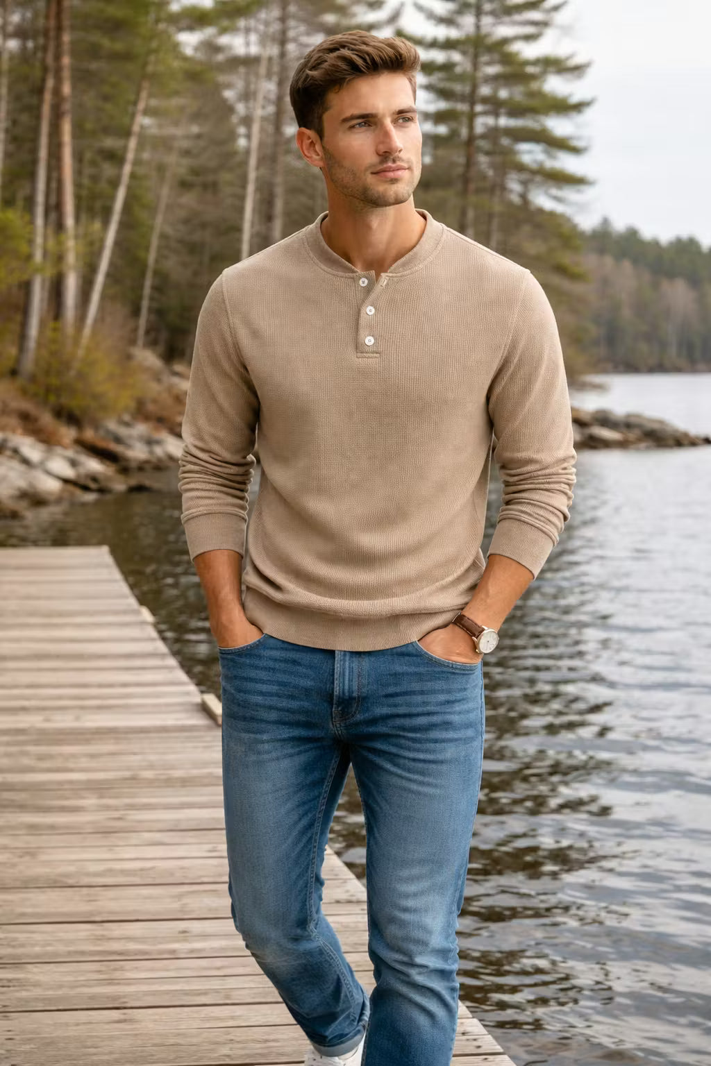 Bayside Waffle Knit Pullover