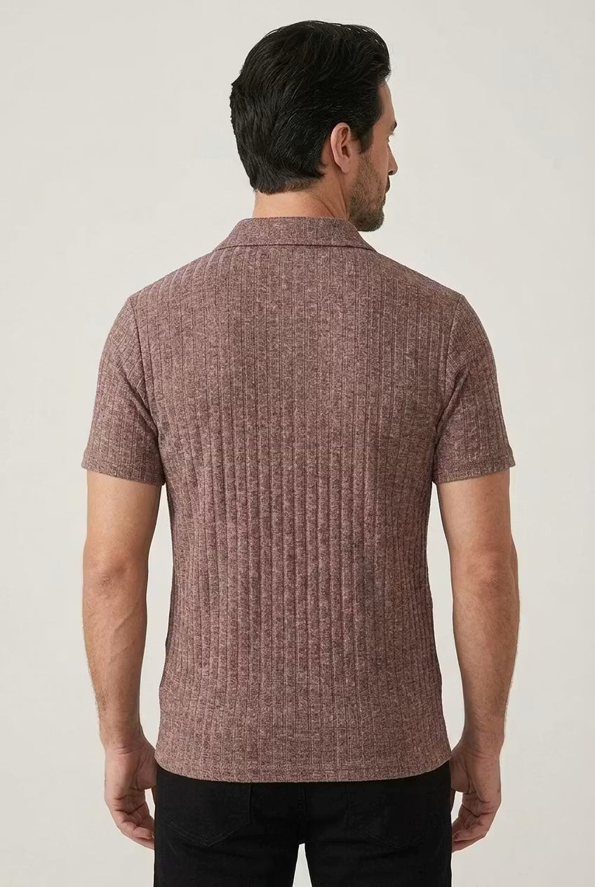 Getextureerde gebreide polo Cosme