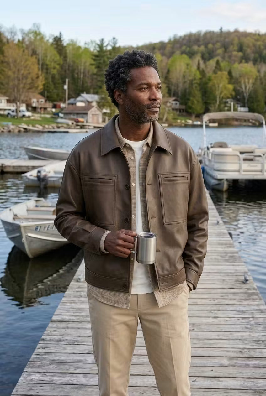 Mason Faux Leather Chore Jacket