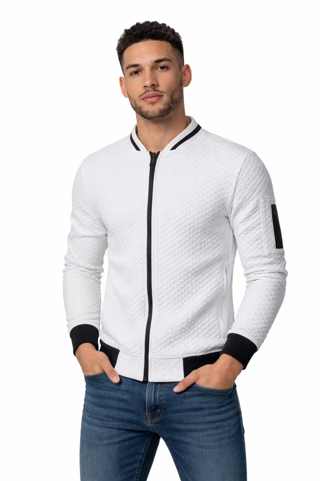 Men’s Textured Quilted Zip Jacket