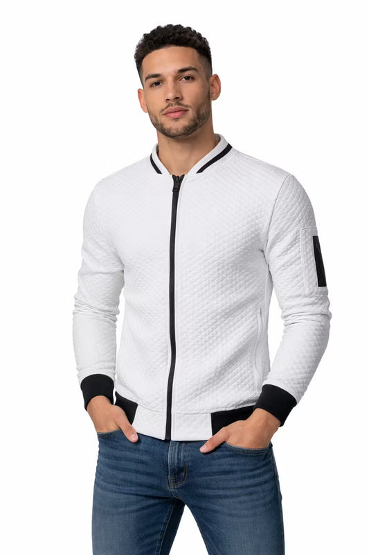 Men’s Textured Quilted Zip Jacket