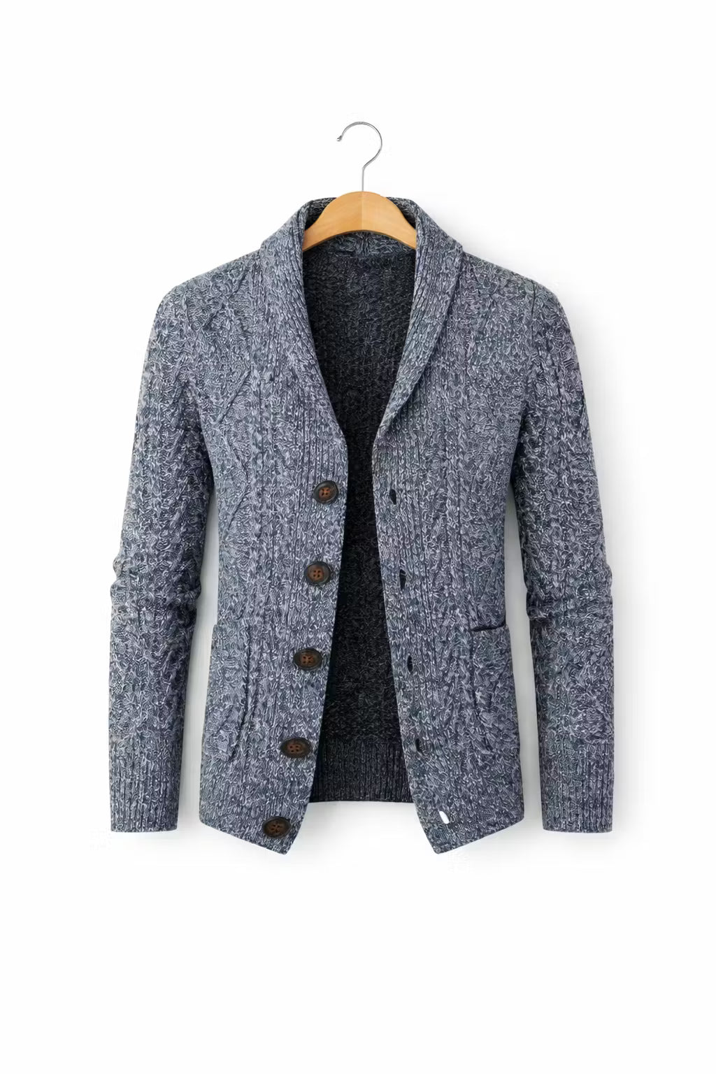 Cable Knit Button Front Cardigan Sweater