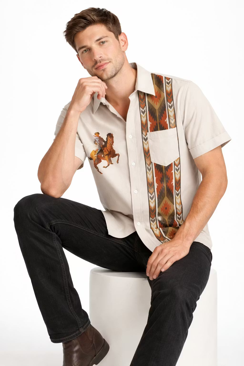 Frontier Mosaic Woven Graphic Shirt