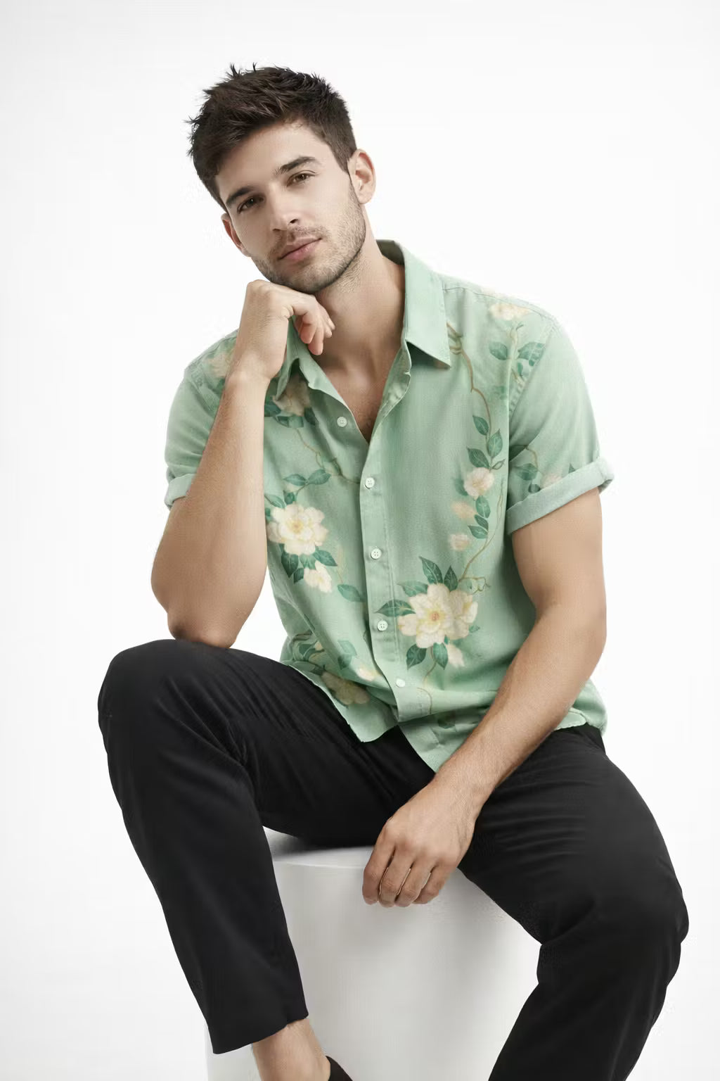 Floral Short Sleeve Button Shirt