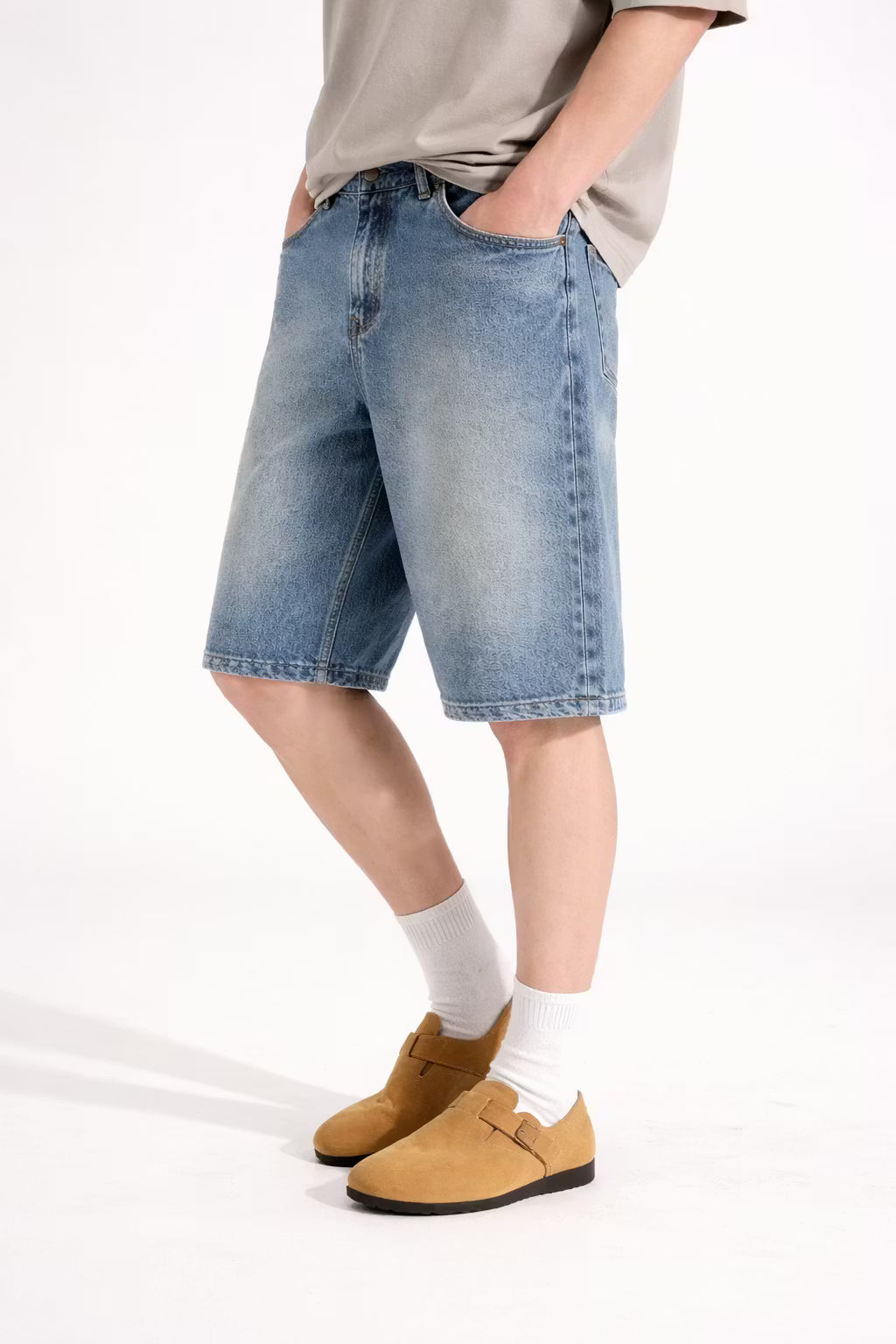 Vintage Wash Relaxed Denim Jorts