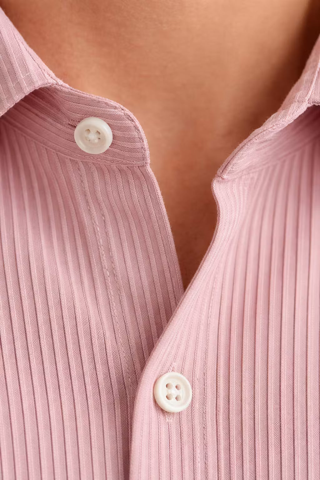 Vertical Textured Short Sleeve Button Shirt