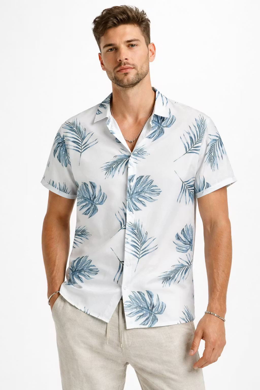 Palm Print Resort Shirt