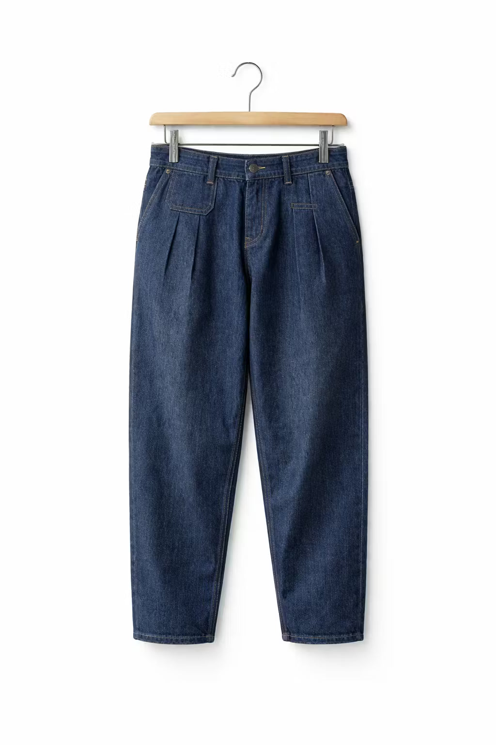 Indigo Pleated Relaxed Denim Pant