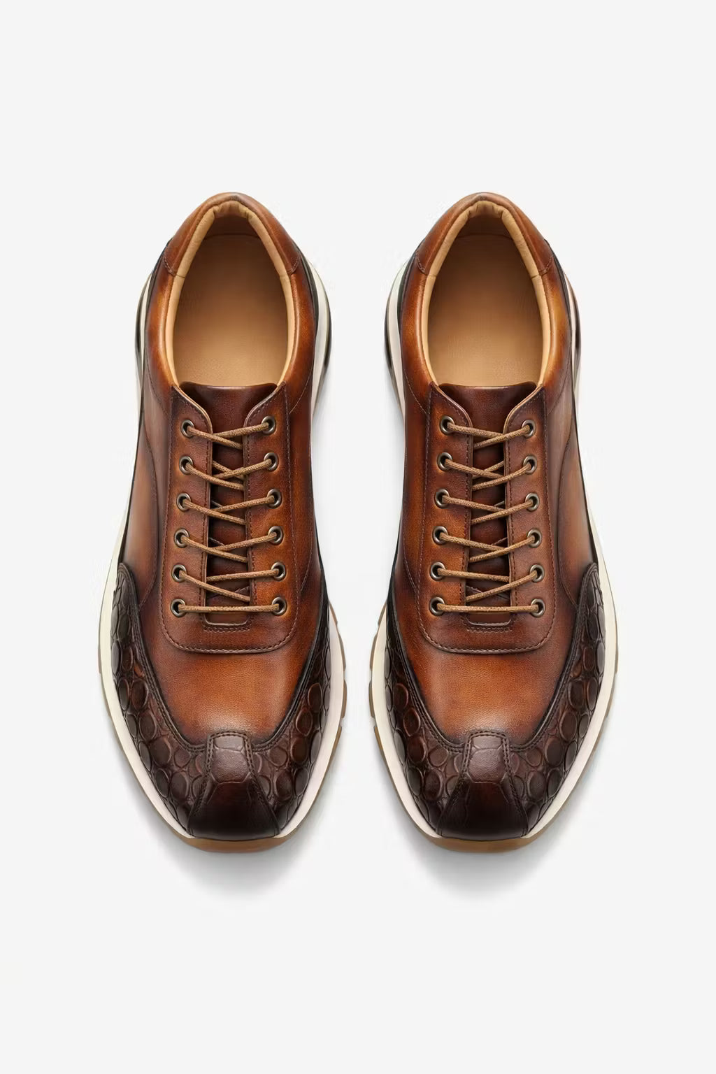 Croc Panel Hybrid Lace-Up Sneakers