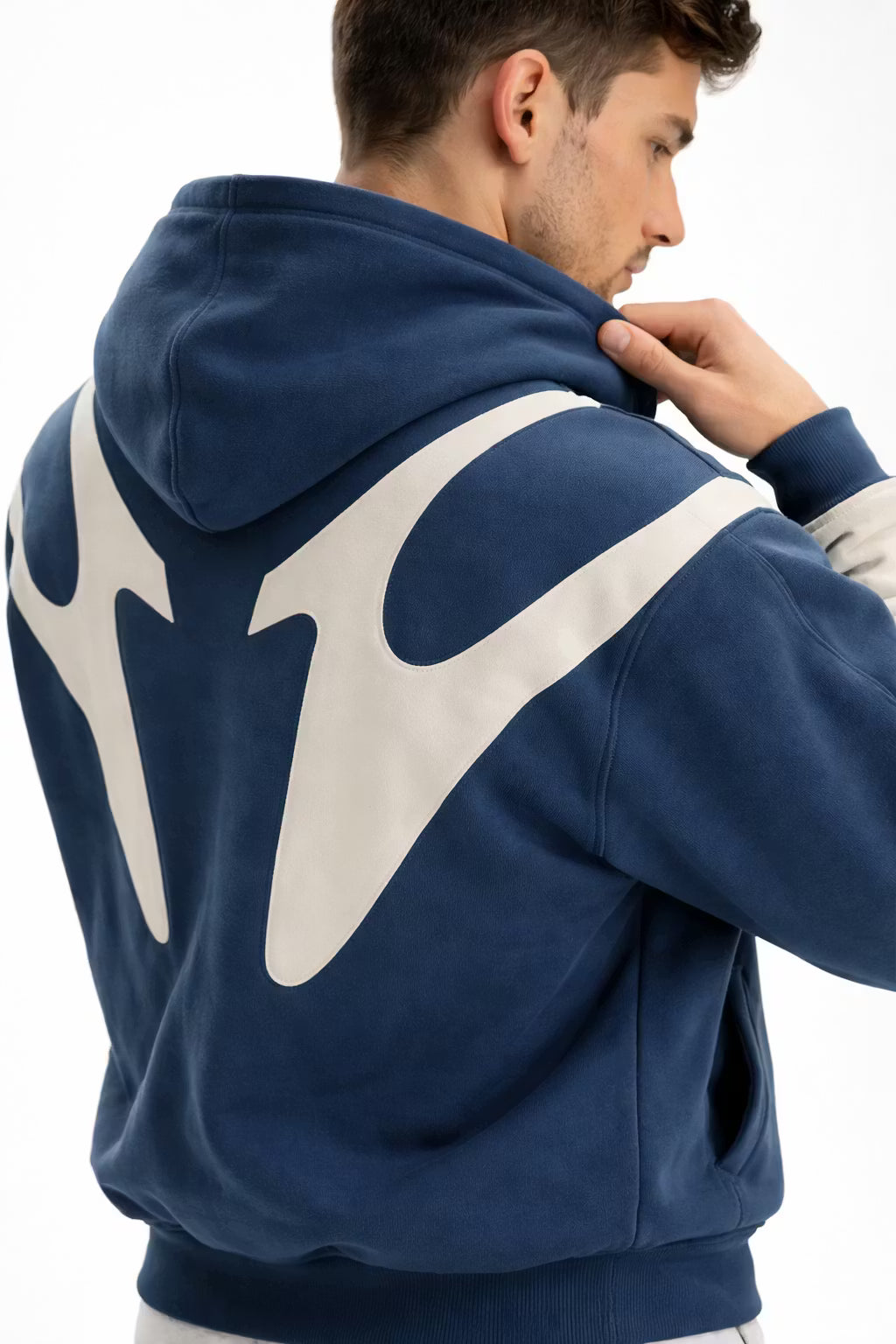 Contrast Panel Streetwear Zip Hoodie